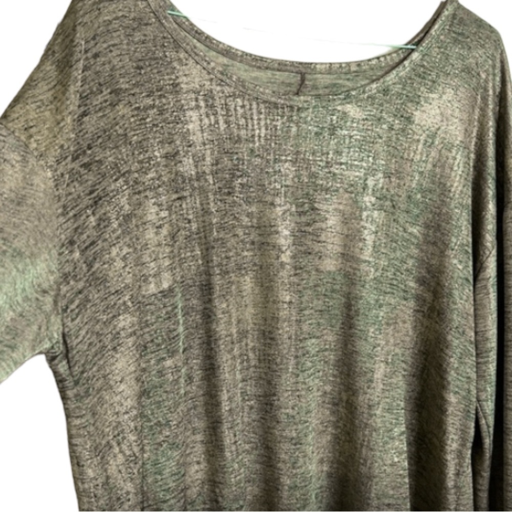 NWT LANE BRYANT SIZE GOLD | BLACK METALLIC QUARTER SLEEVE PLUS SIZE TOP